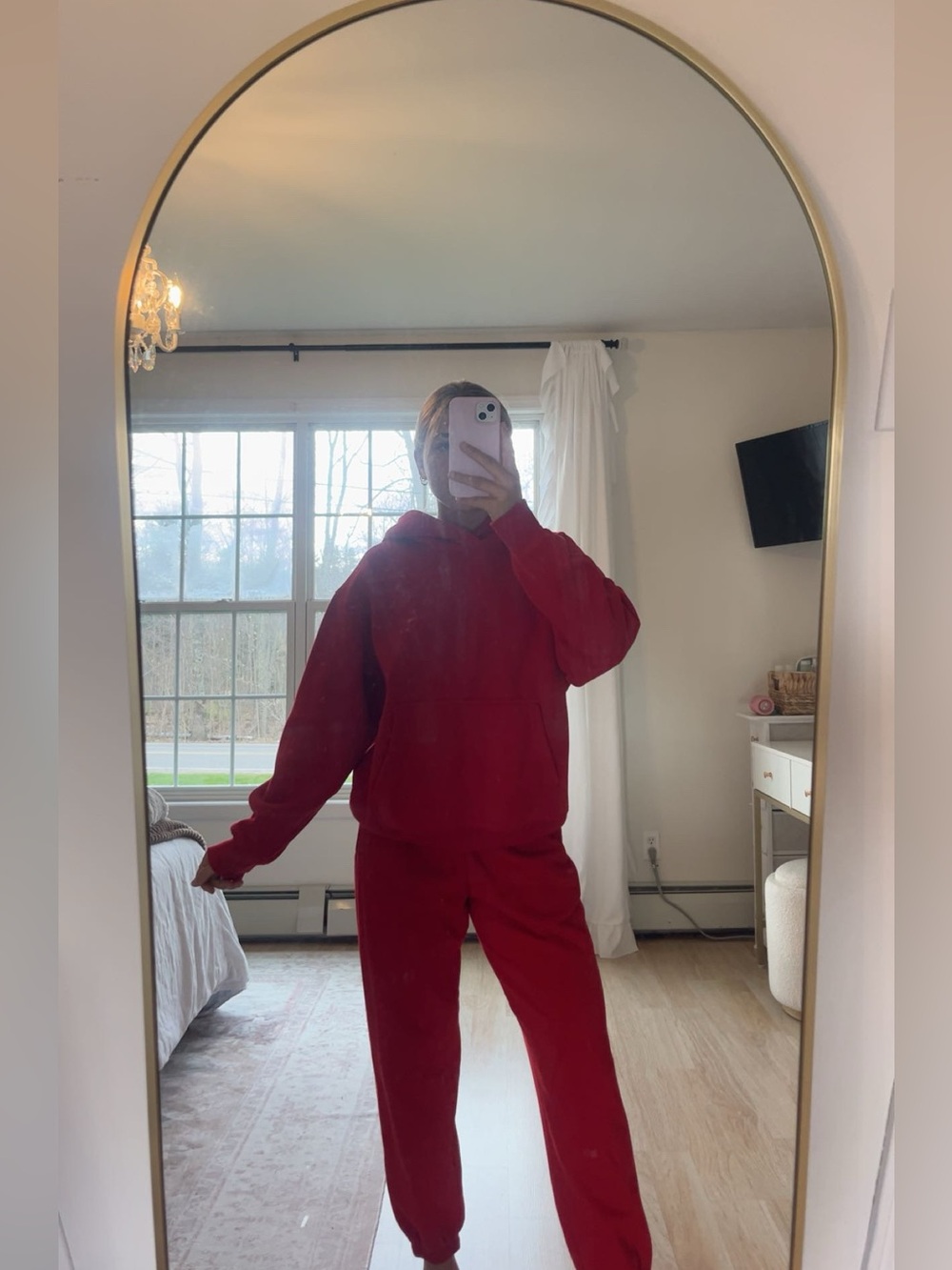 Ardene Red Hoodie and Sweatpant Loungewear Set